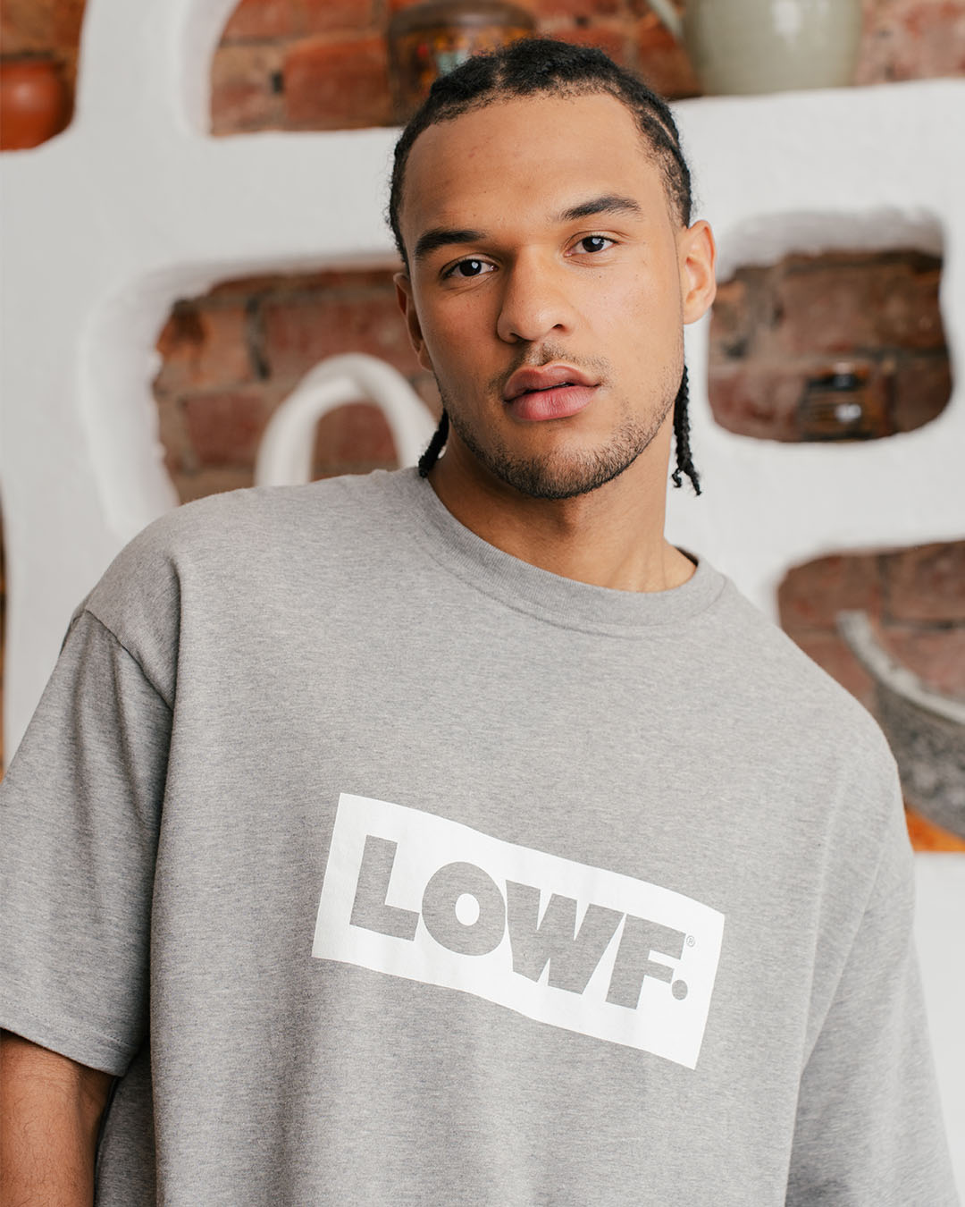 Box Fit Block Logo Oversized T-Shirt in Grey