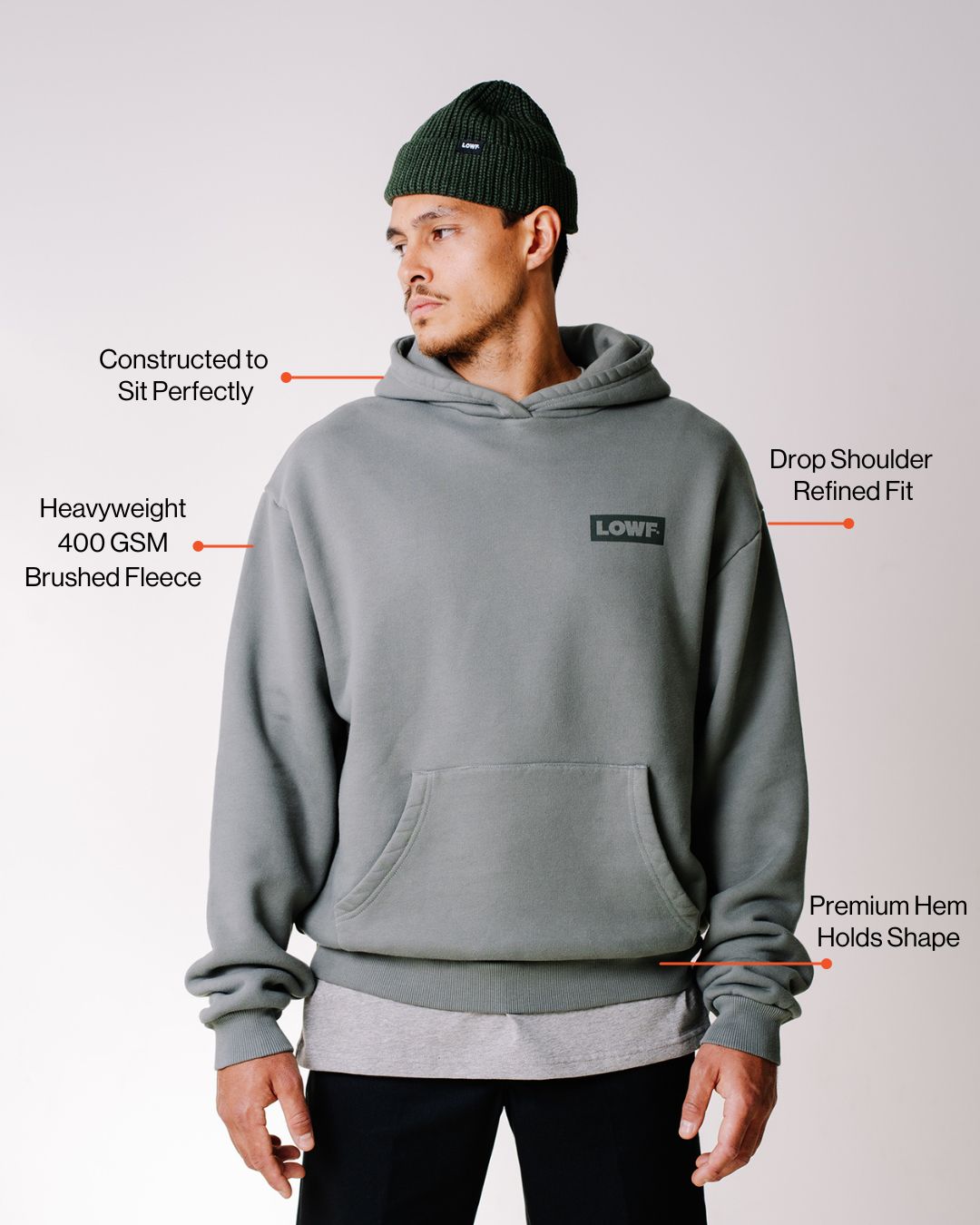 Box Logo Heavyweight Hoodie - Sage