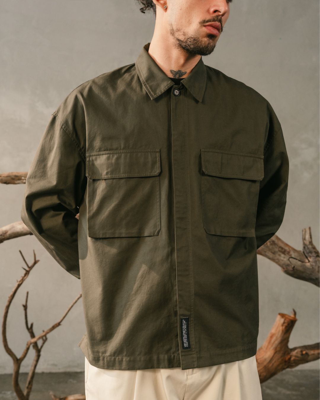 LS Structure Shirt - Earth Olive
