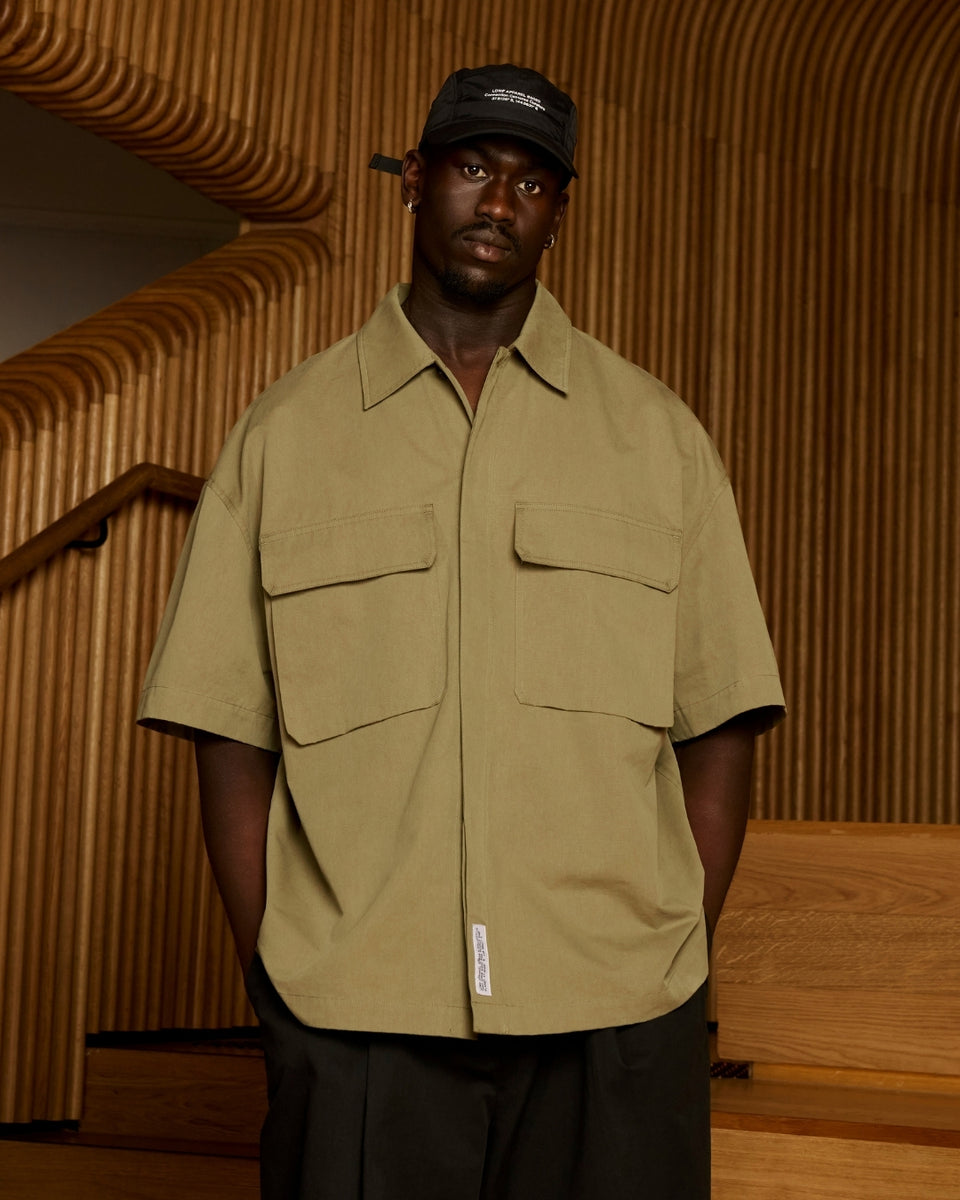 LOWF Apparel | Structure SS Shirt in Vintage Olive