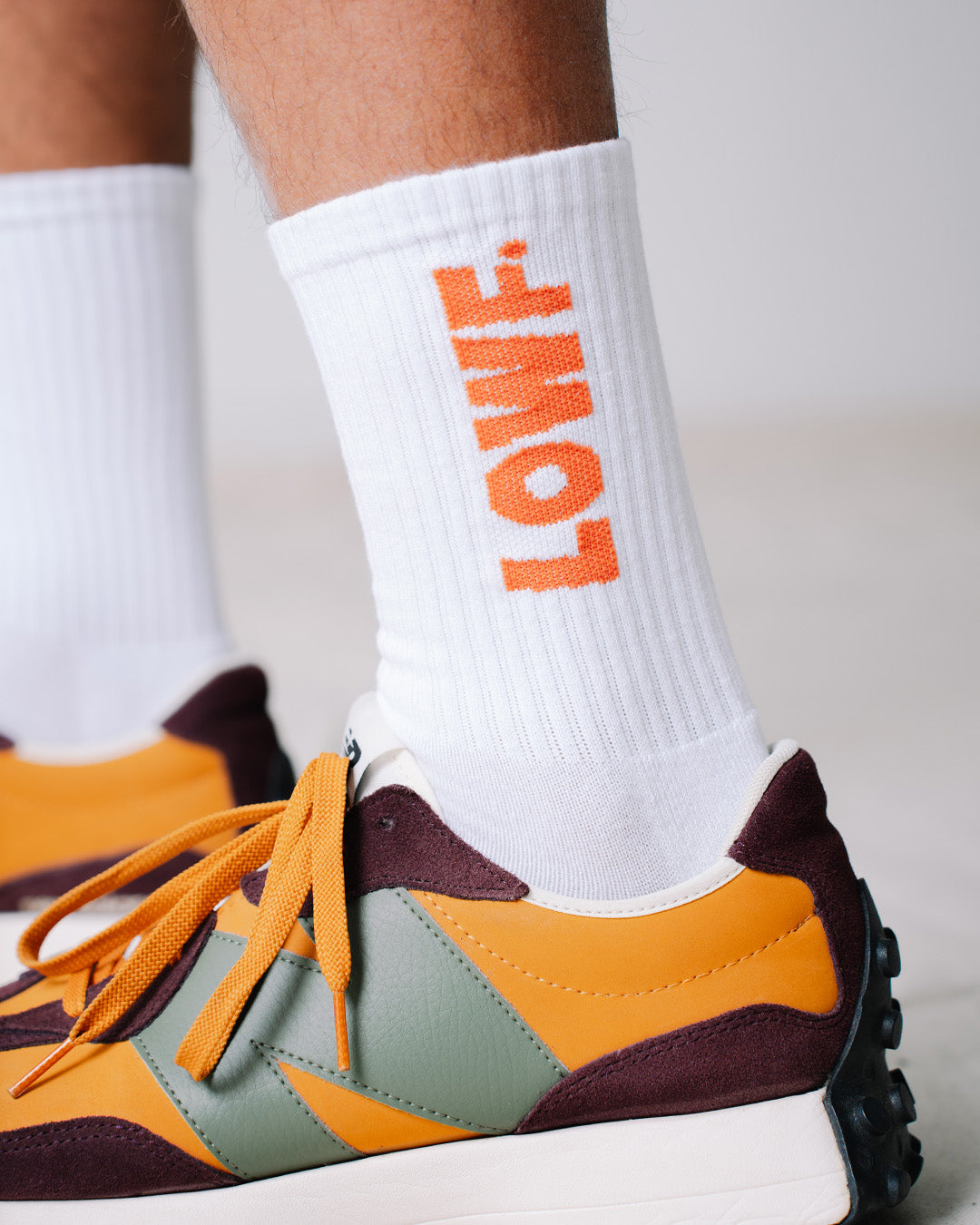 Vertical Logo Sock - White