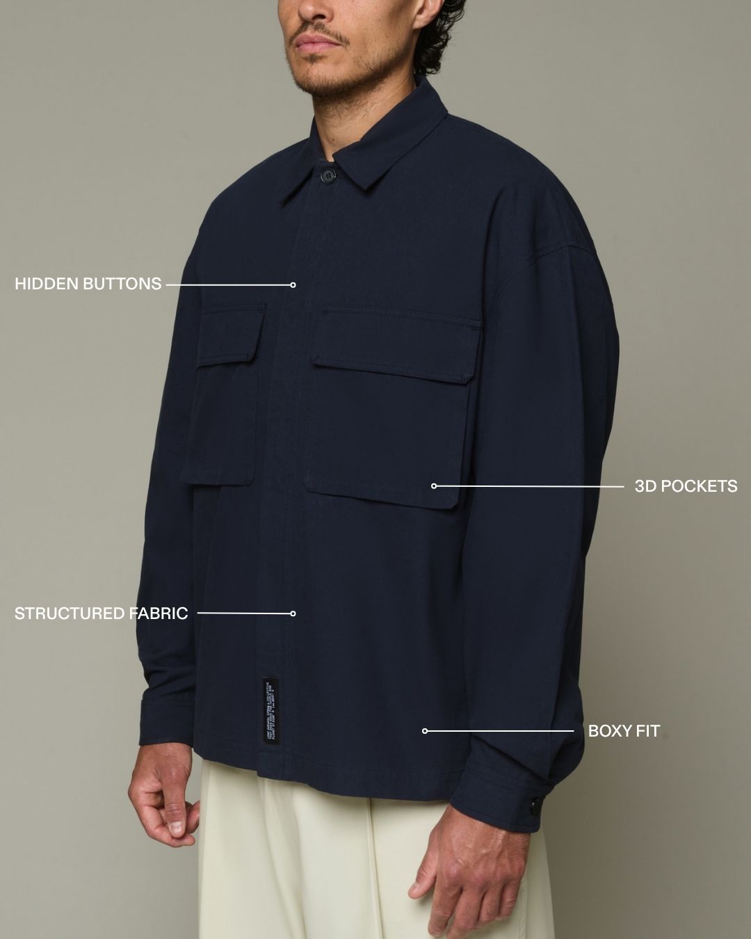 LS Structure Shirt - Navy