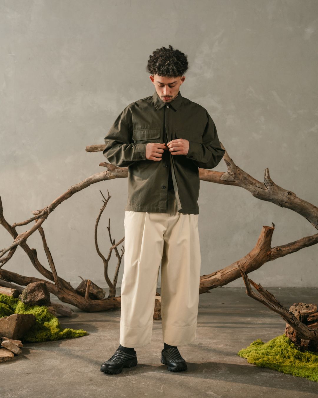 LS Structure Shirt - Earth Olive