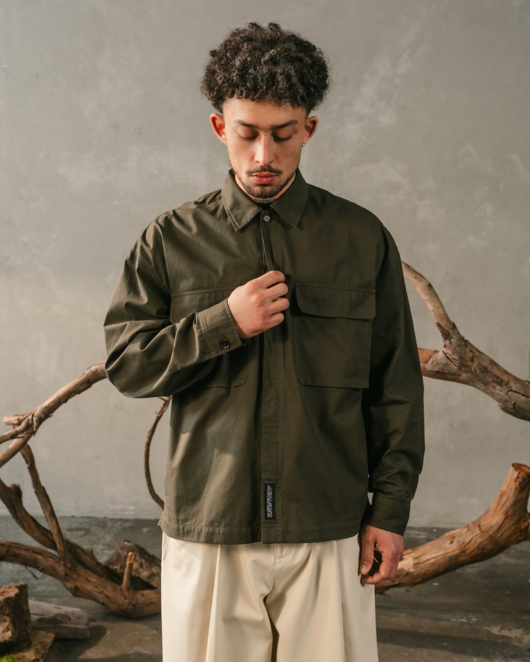 LS Structure Shirt - Earth Olive