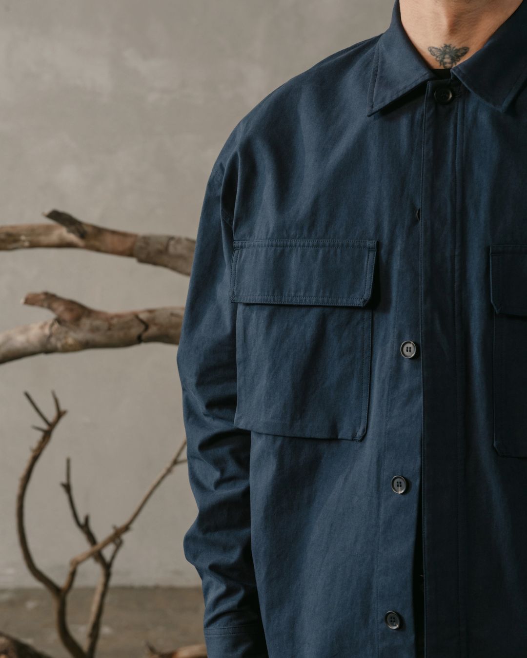 LS Structure Shirt - Navy