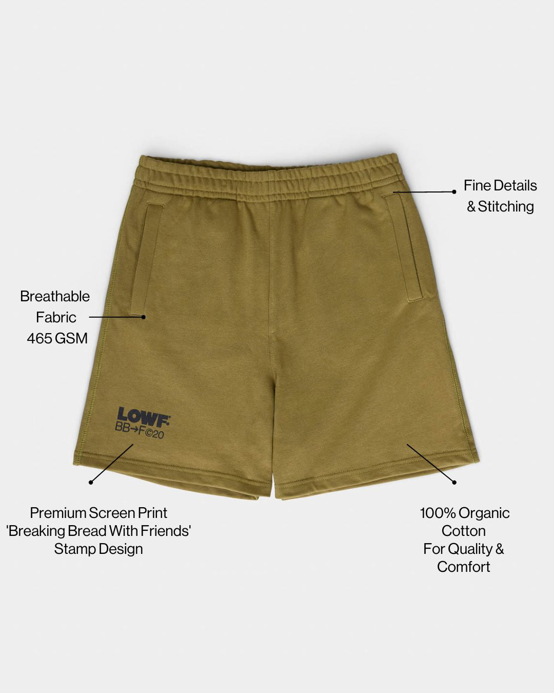 Relaxed Shorts - Olive