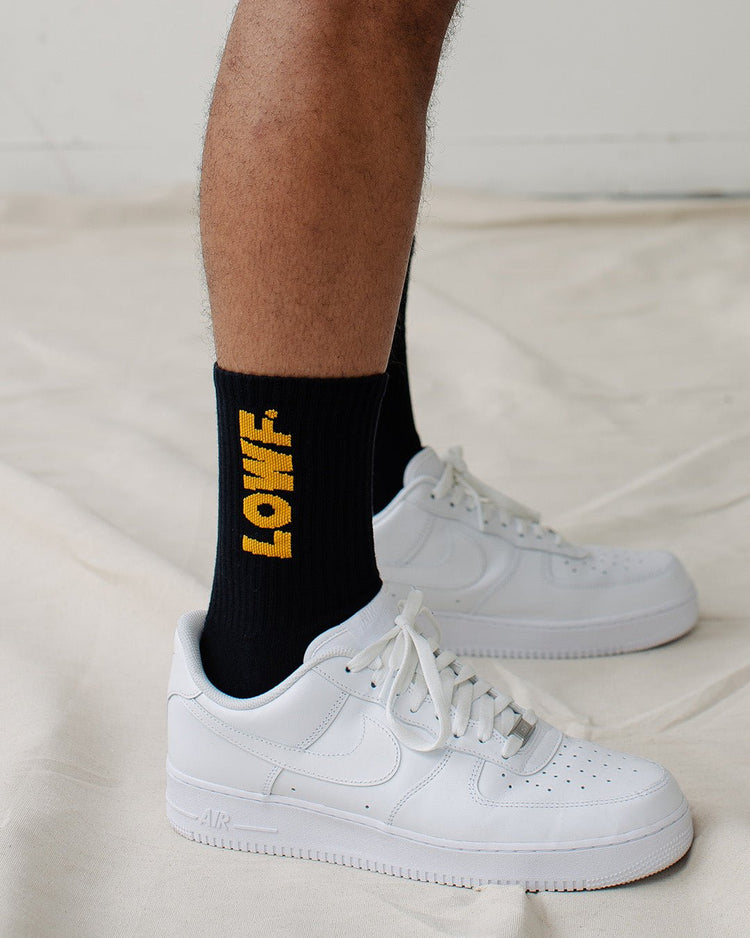 Vertical Logo Black Socks